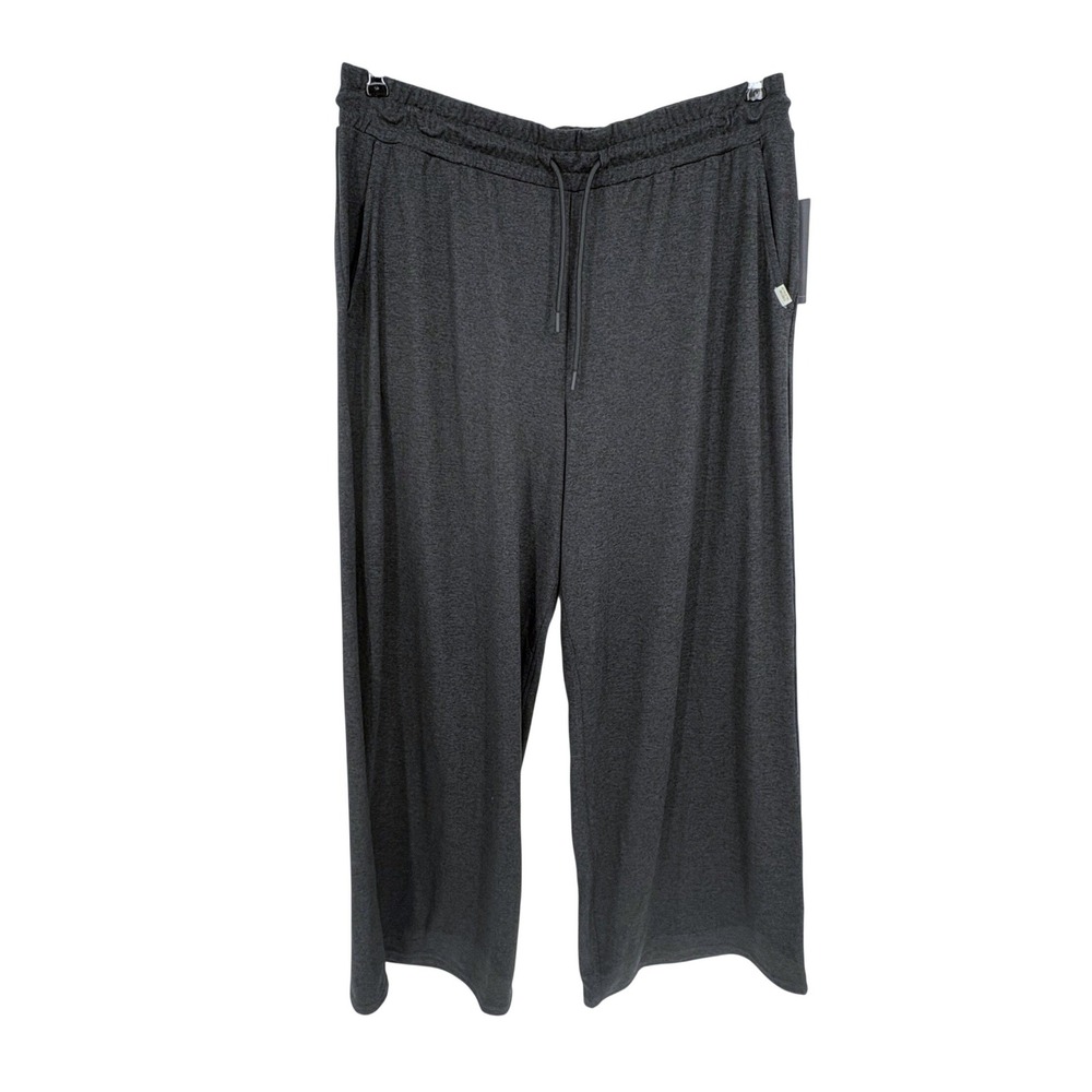 Athletic Works ButterCore Wide Leg Casual Pant Women Large Black Soot Drawstring